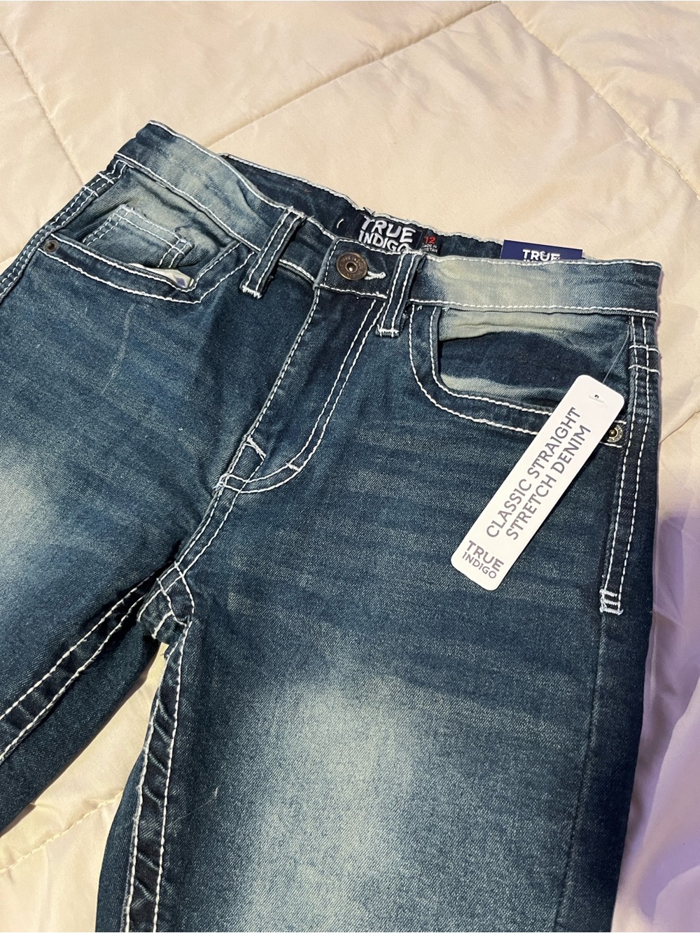 Indigo Men’s Straight Fit Faded Blue Jeans